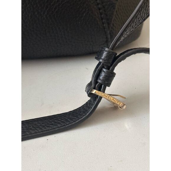 Michael Kors Backpack Riley Pebble Leather Drawstring Bag Black (35S8GRLB7L) - Picture 9 of 16